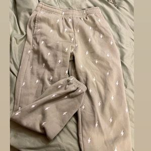 Lightning bolt light green sweatpants